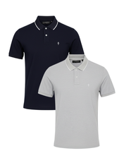 2 Pack Playeras Tipo Polo Holstone - (Marino - Gris Jaspe)
