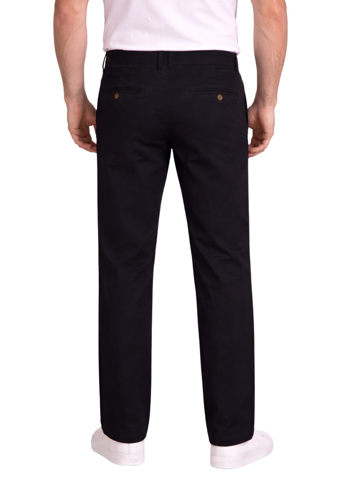 Pantalón Chino de Gabardina Recto - Negro