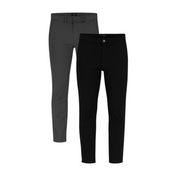 2 Pack de Pantalones Chino Holstone Para Hombre - (Negro / Gris Oxford)