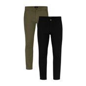 2 Pack de Pantalones Chino Holstone Para Hombre - (Negro / Verde Olivo)