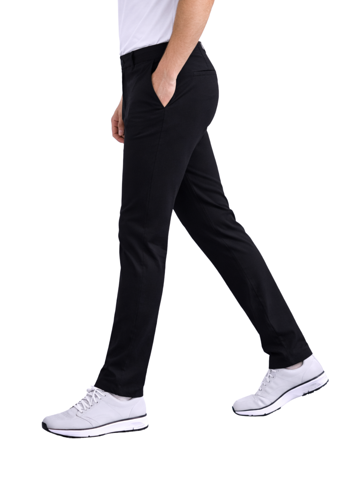 Pantalón Estilo Chino Deportivo Elástico Slim - Negro
