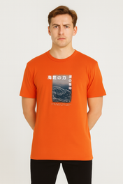 Playera Estampada Holstone Regular Fit - Naranja