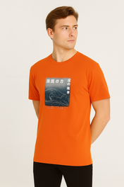 Playera Estampada Holstone Regular Fit - Naranja