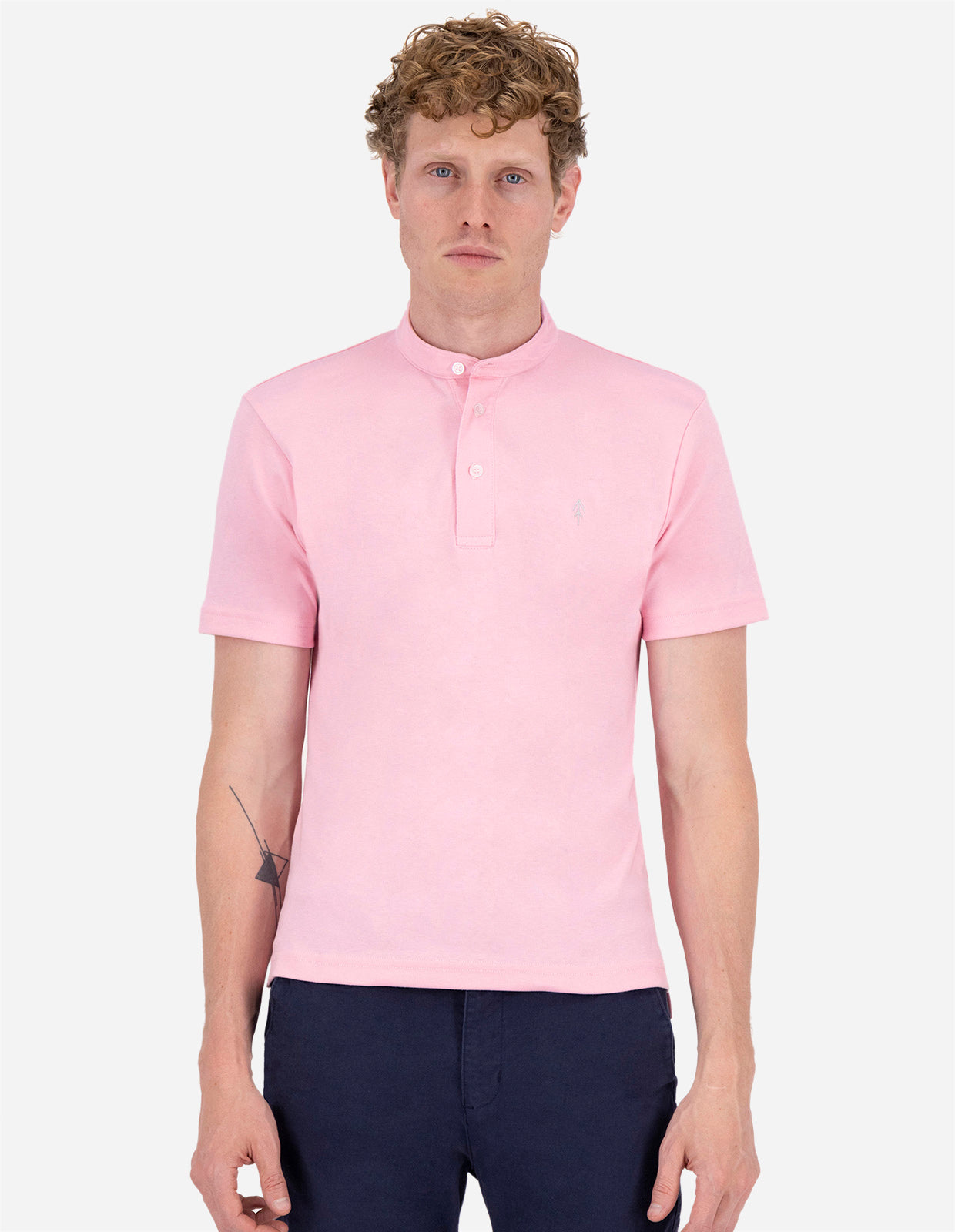 Playera Cuello Mao Slim Fit - Pink