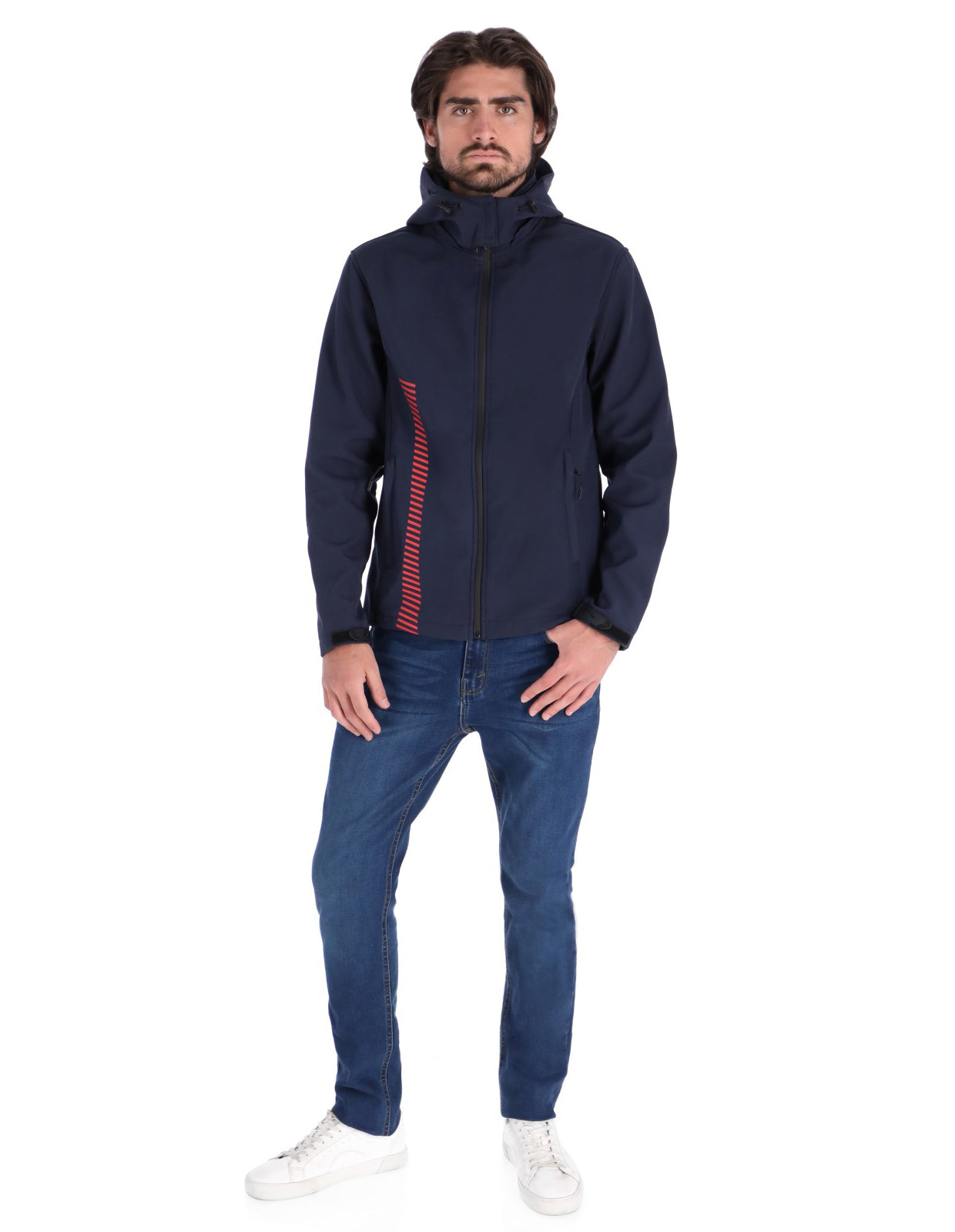 Chamarra Rompeviento con Capucha y Cierre - Navy