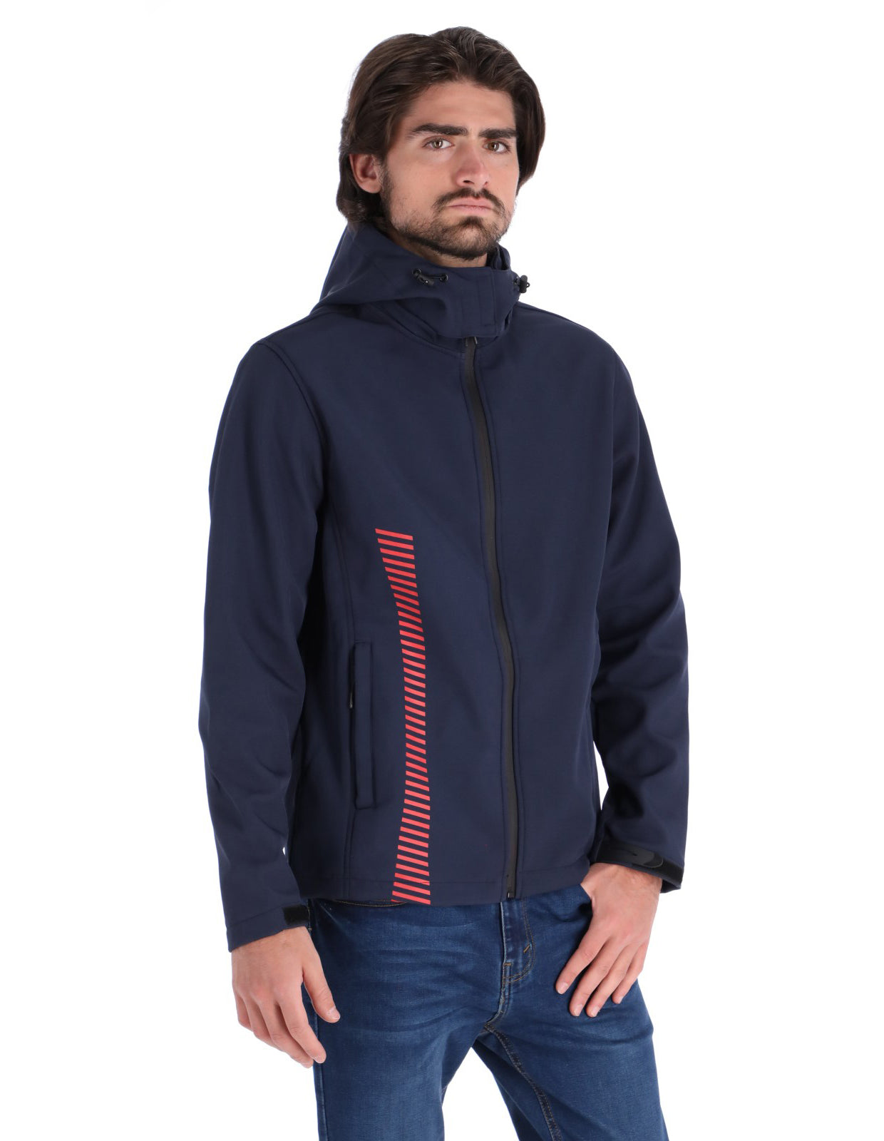 Chamarra Rompeviento con Capucha y Cierre - Navy