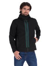 Chamarra Rompeviento con Capucha y Cierre - Negro