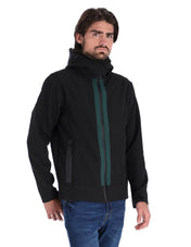 Chamarra Rompeviento con Capucha y Cierre - Negro