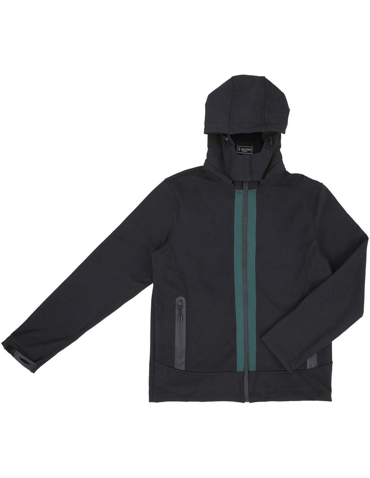 Chamarra Rompeviento con Capucha y Cierre - Negro