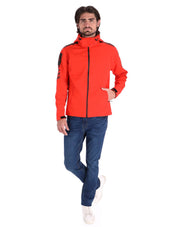 Chamarra Rompeviento con Capucha y Cierre - Rojo