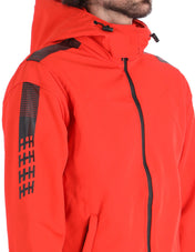 Chamarra Rompeviento con Capucha y Cierre - Rojo