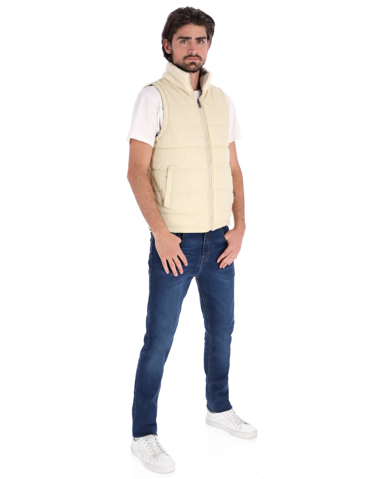 Chaleco Reversible Ligero para Hombre - Hueso