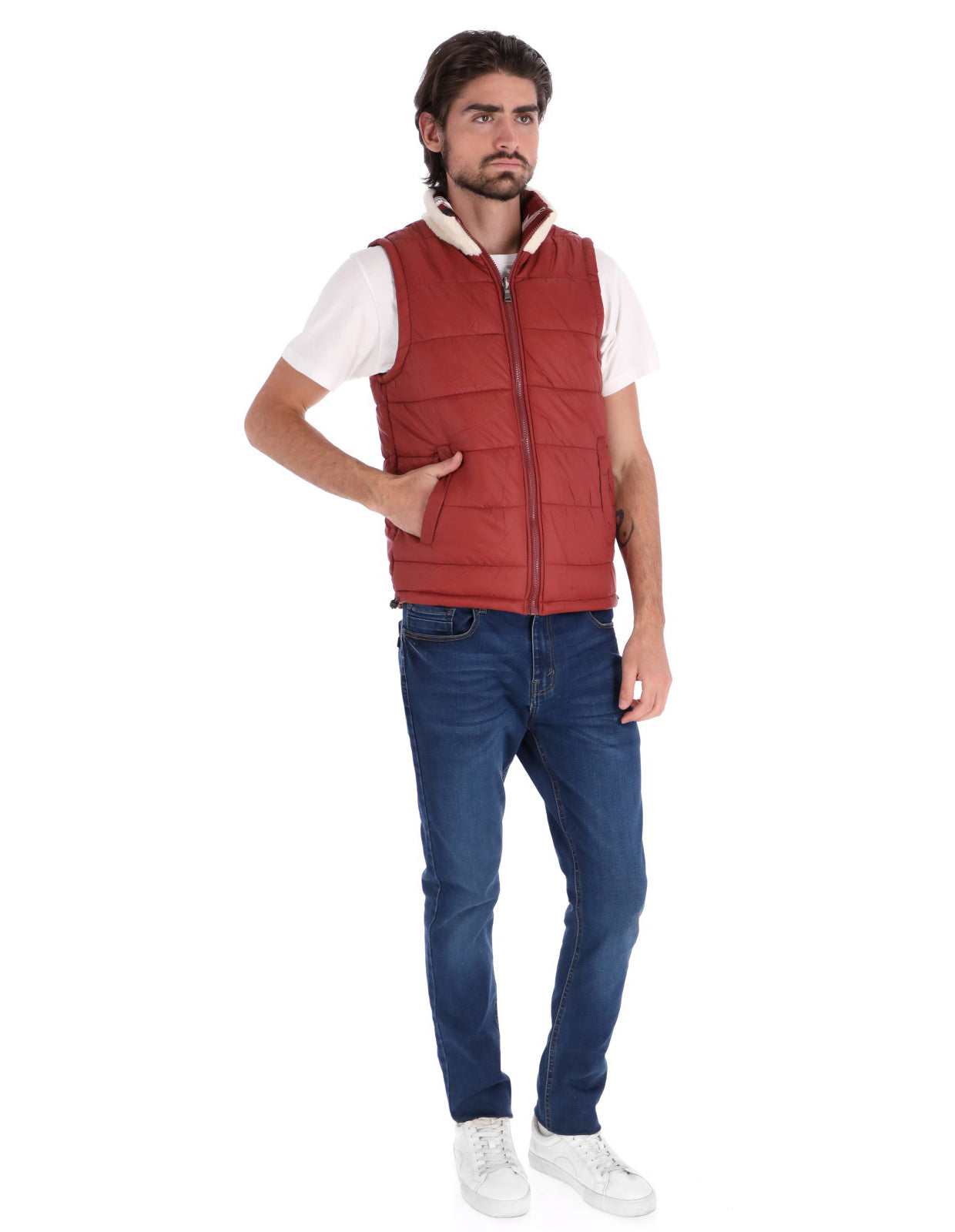 Chaleco Reversible Ligero para Hombre - Ladrillo