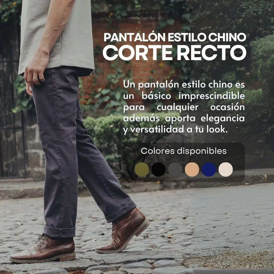 2 Pack Pantalones Estilo Chino Recto Para Hombre Holstone - (Negro / Azul Marino)