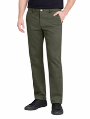 Pantalón Chino de Gabardina Recto - Verde Olivo