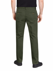 Pantalón Chino de Gabardina Recto - Verde Olivo
