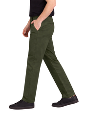 Pantalón Chino de Gabardina Recto - Verde Olivo