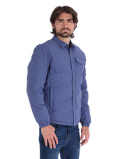 Chamarra Casual Acolchada para Hombre con Cierre de Botones - Azul