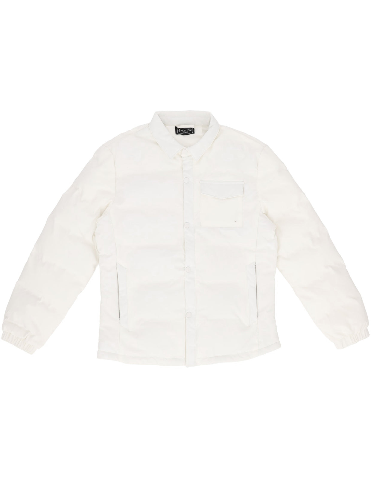 Chamarra Casual Acolchada para Hombre con Cierre de Botones - Blanco