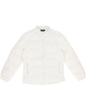 Chamarra Casual Acolchada para Hombre con Cierre de Botones - Blanco