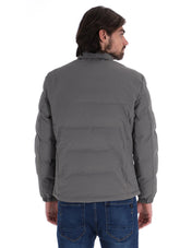 Chamarra Casual Acolchada para Hombre con Cierre de Botones - Gris