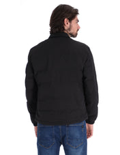 Chamarra Casual Acolchada para Hombre con Cierre de Botones - Negro