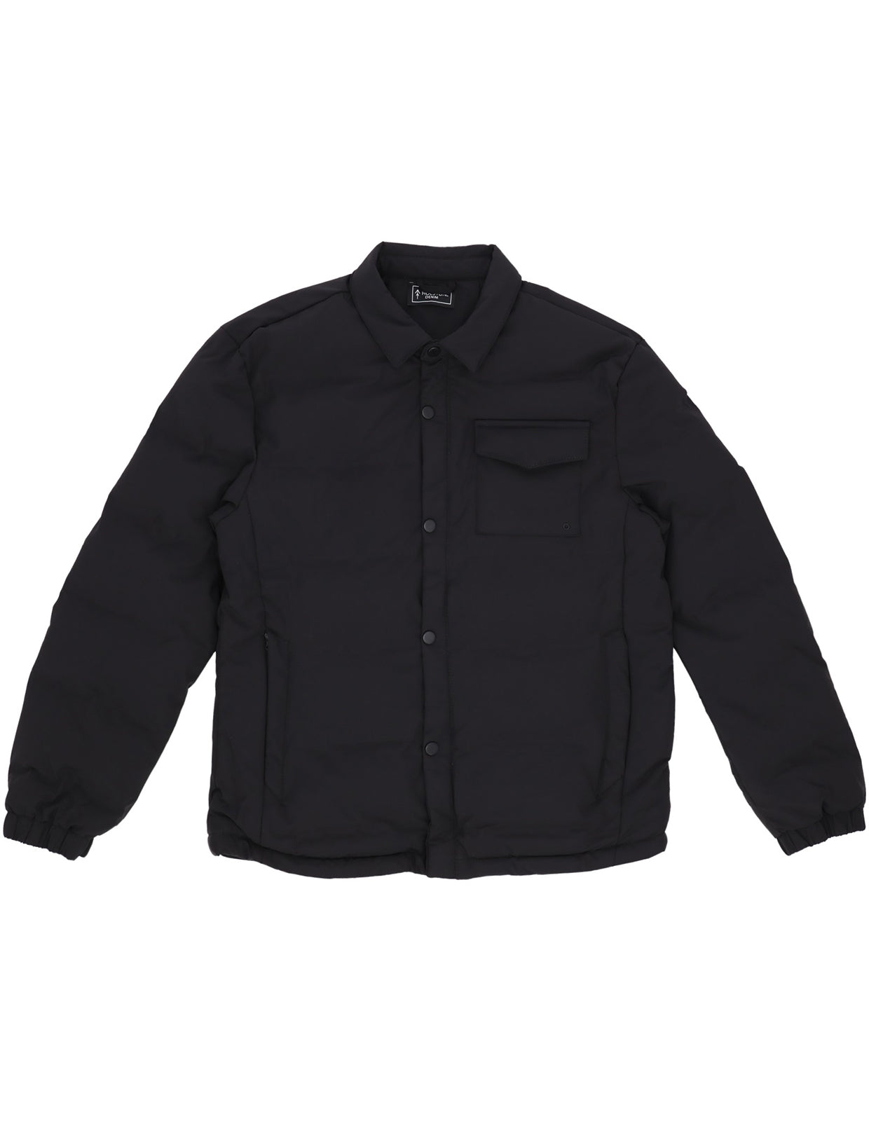 Chamarra Casual Acolchada para Hombre con Cierre de Botones - Negro