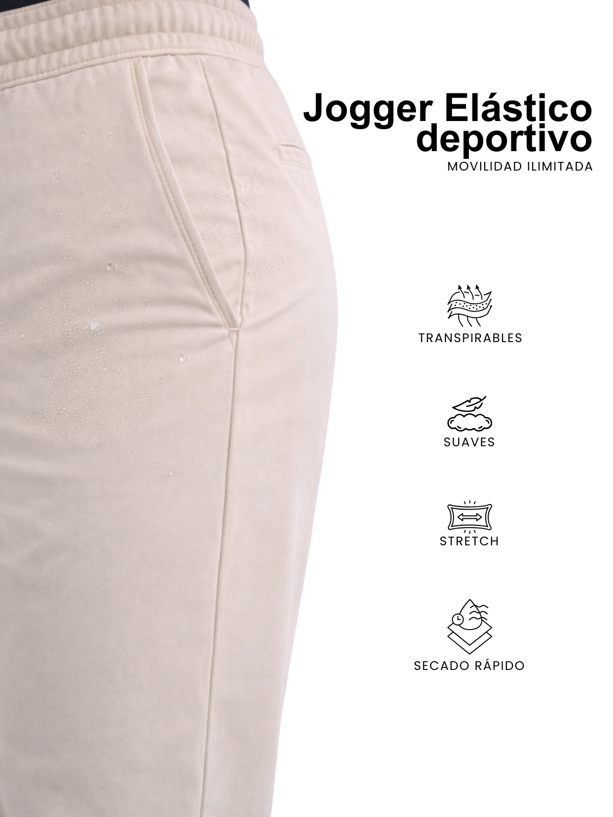 Jogger Deportivo Elástico Slim - Arena