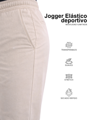 Jogger Deportivo Elástico Slim - Arena