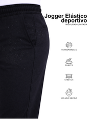 Jogger Deportivo Elástico Slim - Negro