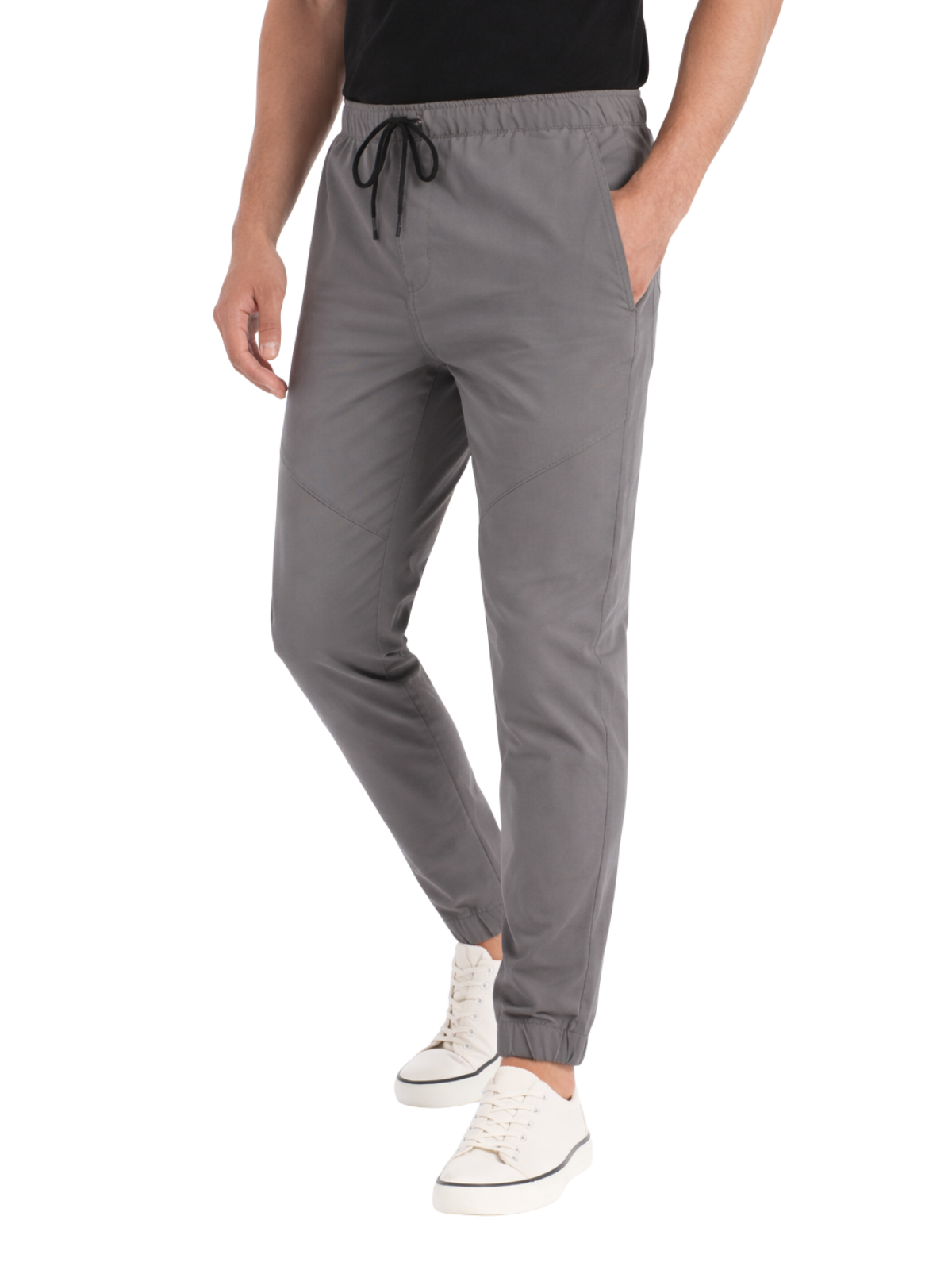 Joggers Deportivo Elástico Slim Fit - Gris Oxford