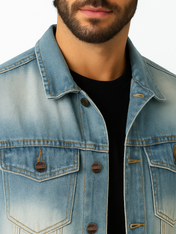 Chamarra de Mezclilla Premium - Light Blue Washed